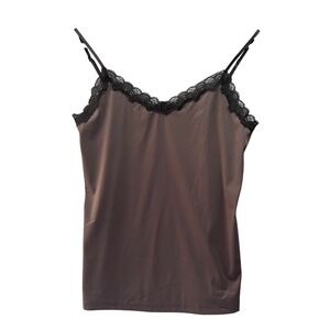 Uwila Warrior Camisole Women Size S Brown Black Lace Layering Top Goth Romantic